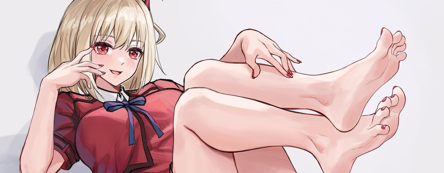 Waifu lain melakukan "pose paha kebalik" Waifu Chisato Nishikigi dari Anime Lycoris Recoil