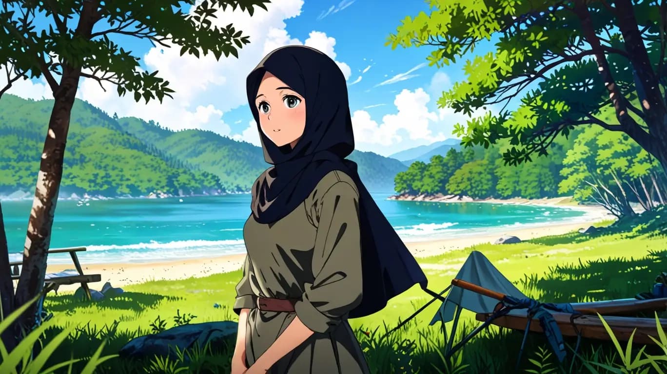 Inspirasi Gaya Petualangan ala Karakter Anime Buat Hijabers yang Suka Outdoor!