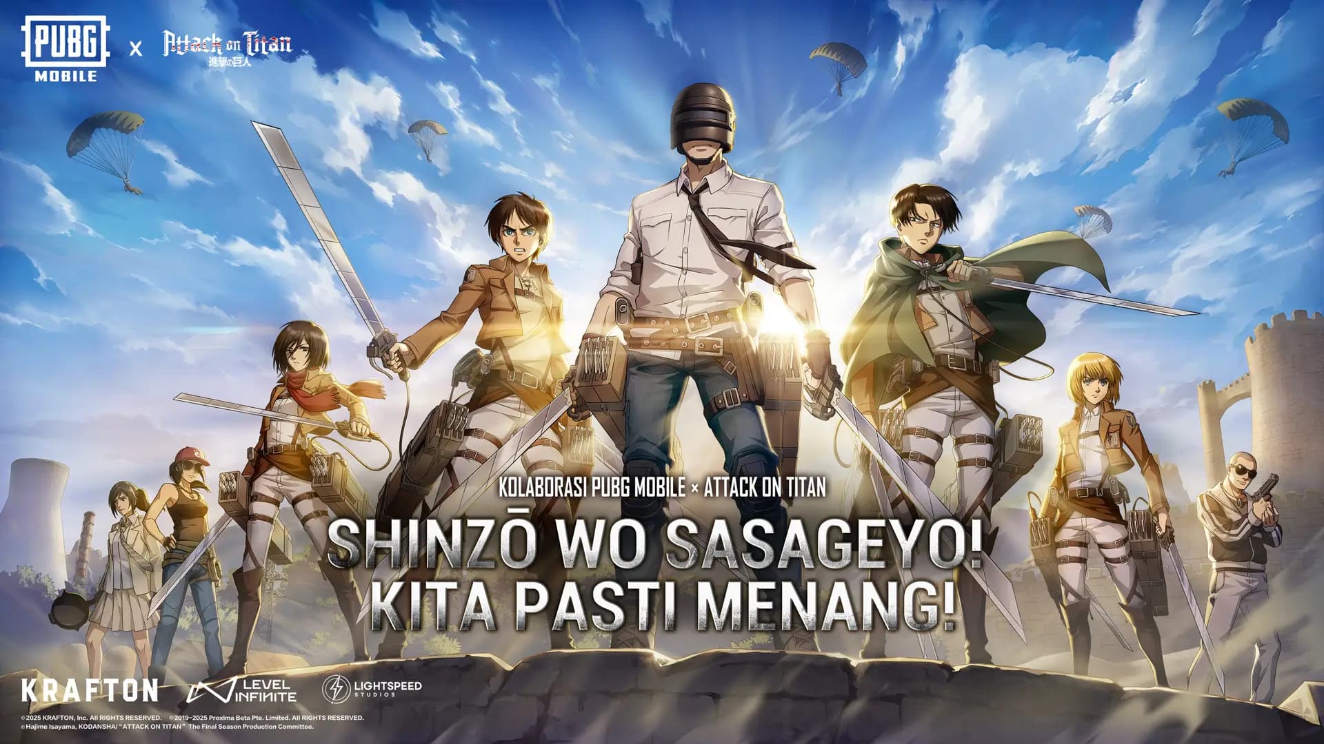 PUBG MOBILE Update Versi 3.8 Kolaborasi Bareng Anime Attack on Titan!